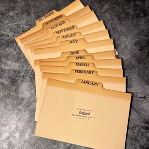 Vintage Oxford 4x6 Month Jan-Dec Dividers | Retro Office
